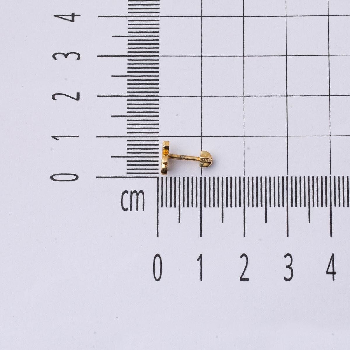 14K Yellow Gold Tragus Piercing Cubic Zirconia Earrings (0.6 g)