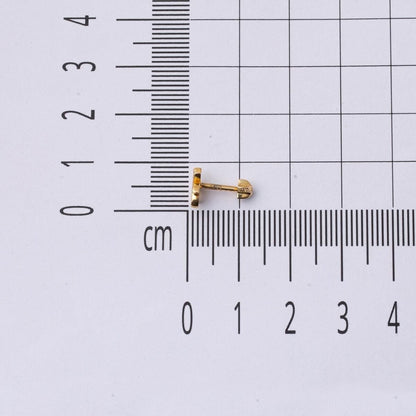 14K Yellow Gold Tragus Piercing Cubic Zirconia Earrings (0.6 g)
