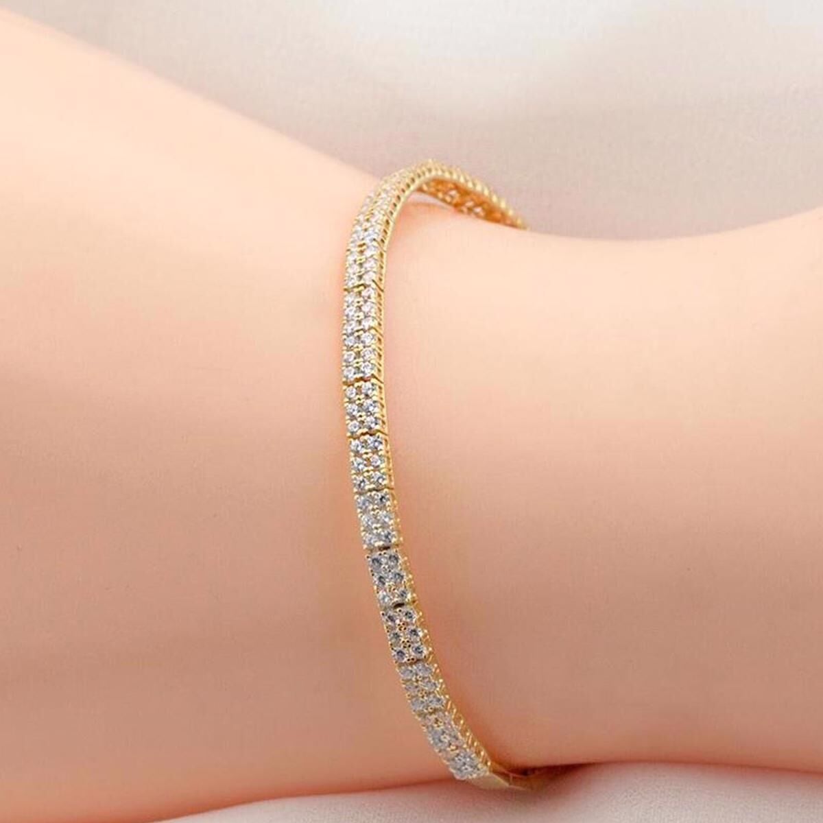 14K Yellow Gold Tennis Cubic Zirconia Jewelry Set