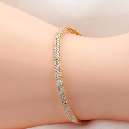 14K Yellow Gold Tennis Cubic Zirconia Jewelry Set