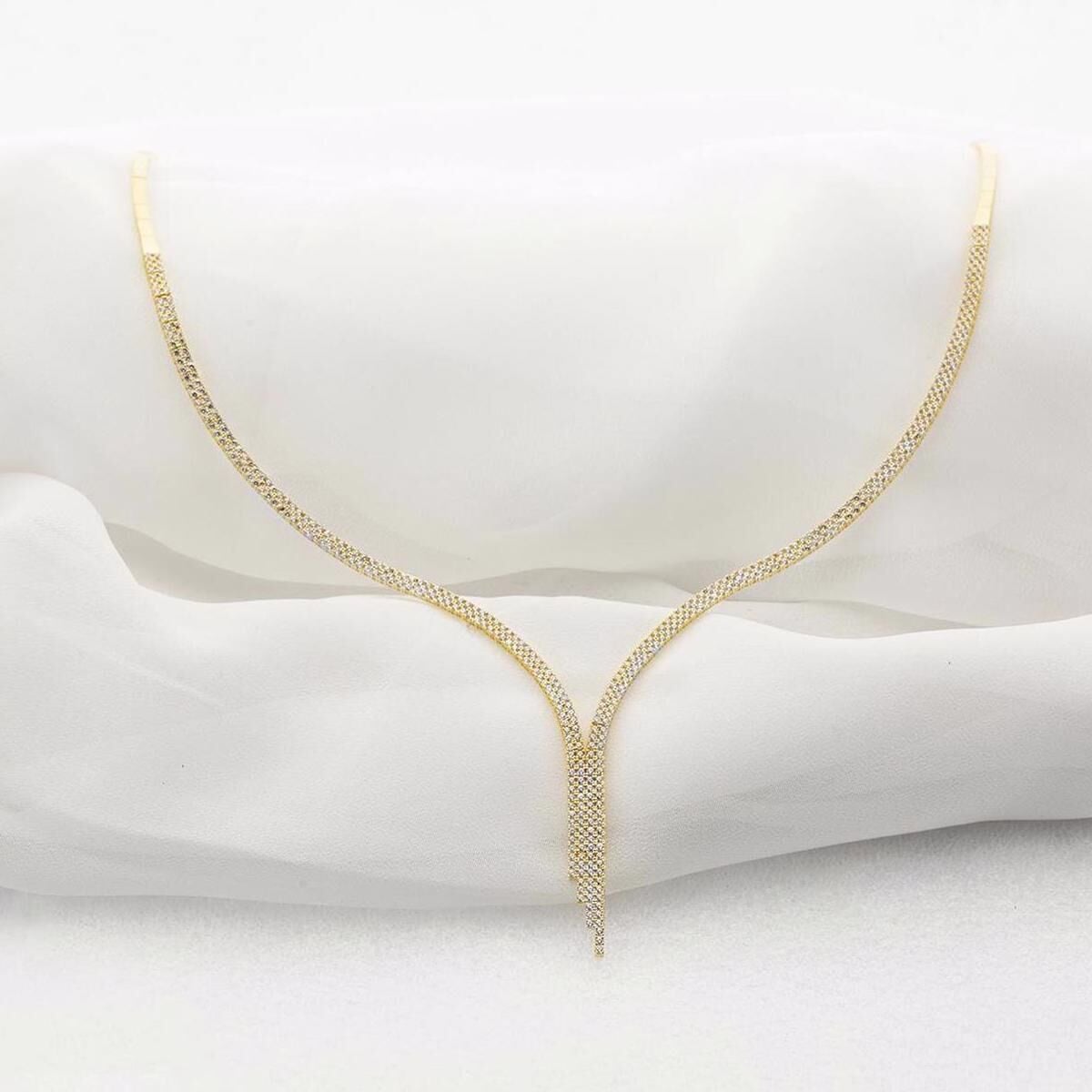 14K Yellow Gold Tennis Cubic Zirconia Jewelry Set