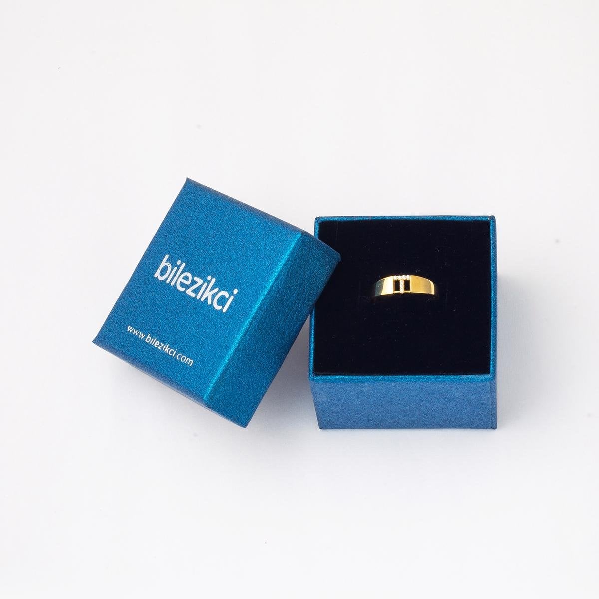 14K Yellow Gold Initial T Cubic Zirconia Ring