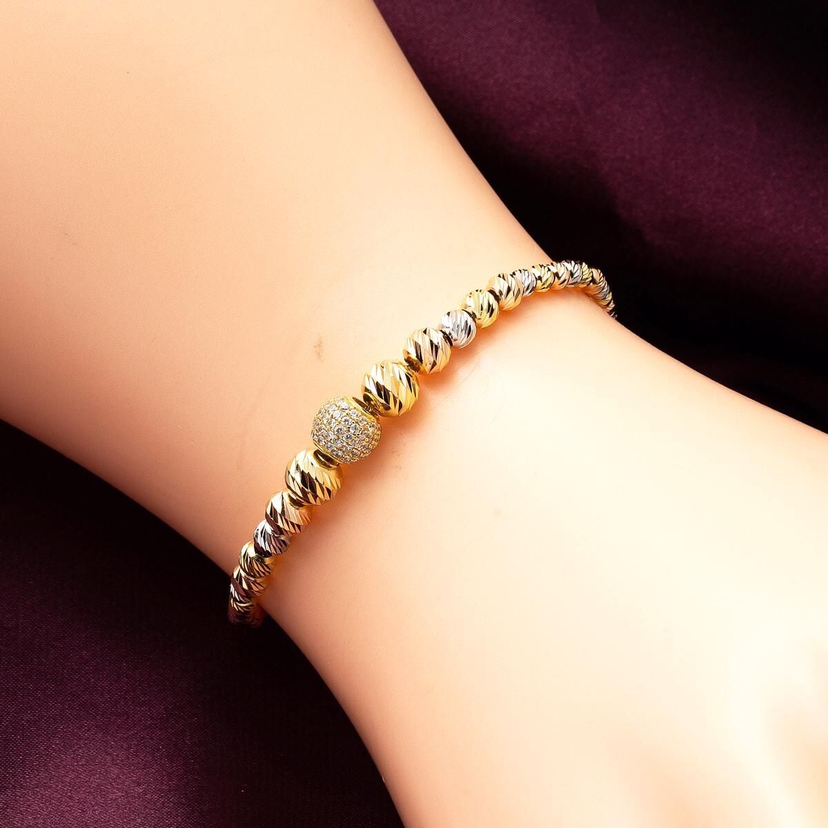 14K Yellow Gold Bead Ball Bracelet (5.55 g)