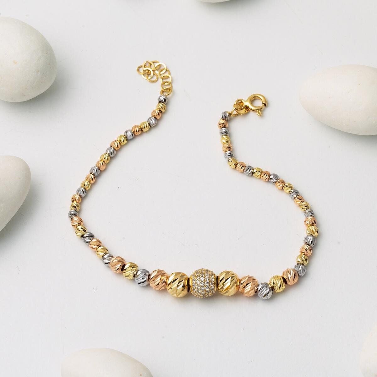 14K Yellow Gold Bead Ball Bracelet (5.55 g)
