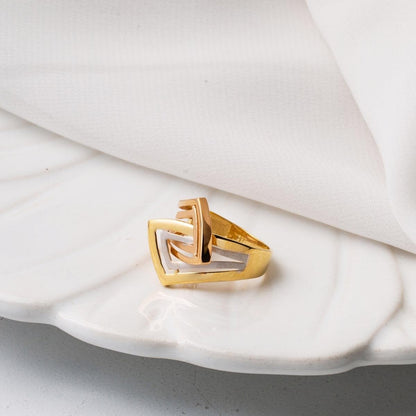 14K Yellow Gold Pyramid Ring