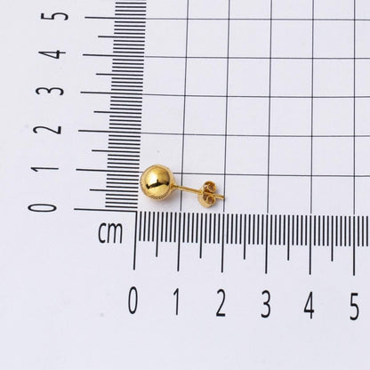 14K Yellow Gold Ball Earrings 7 mm