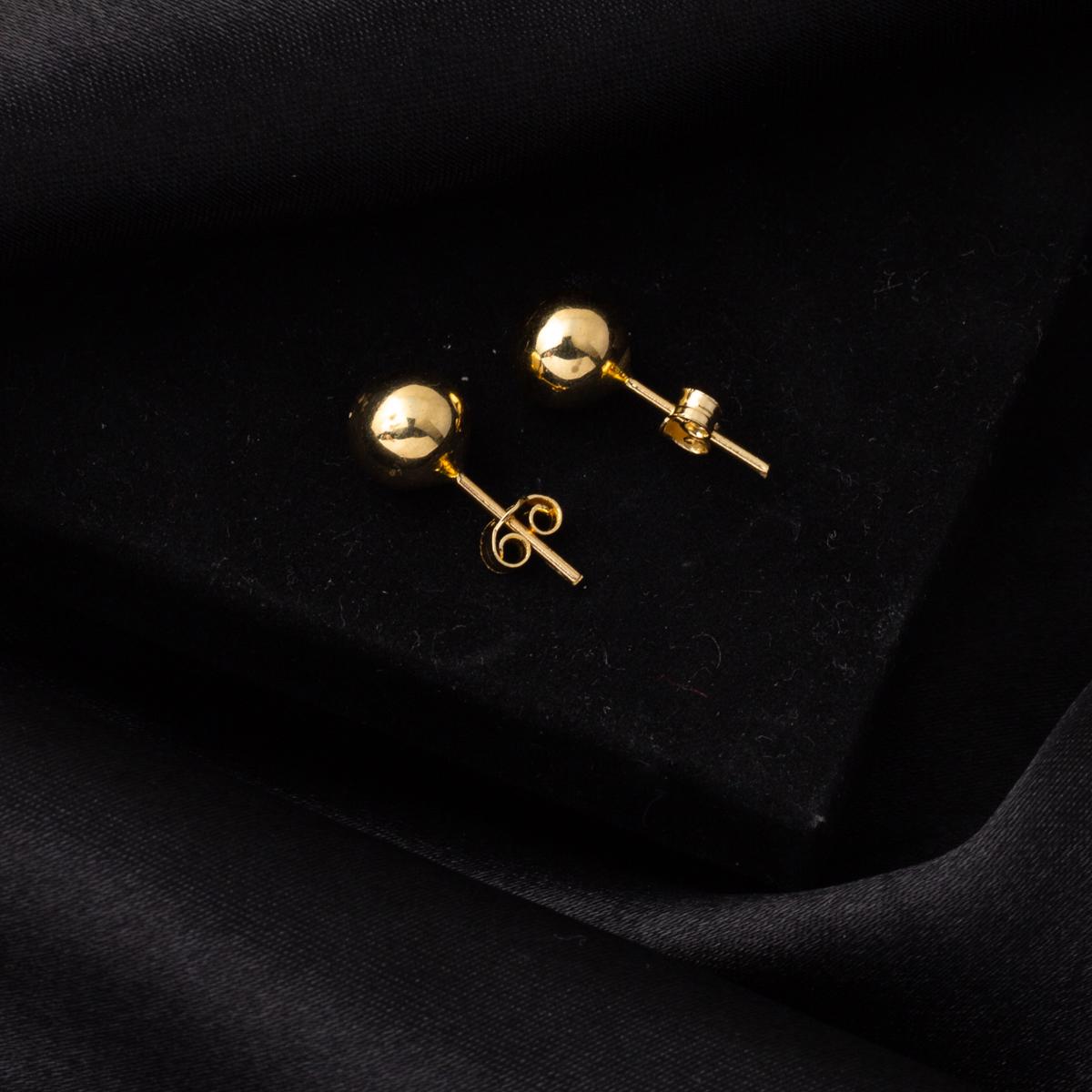 14K Yellow Gold Ball Earrings 7 mm