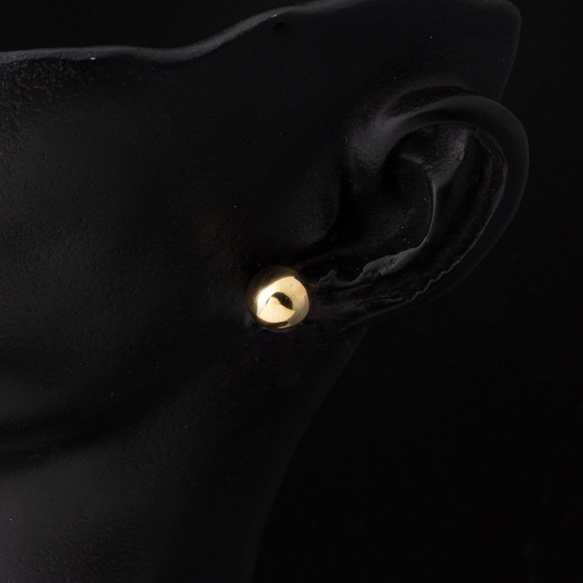 14K Yellow Gold Ball Earrings 7 mm