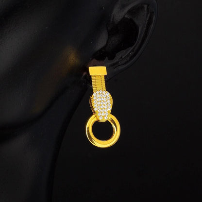 14K Yellow Gold Trabzon Mesh Cubic Zirconia Set (26.08 g)