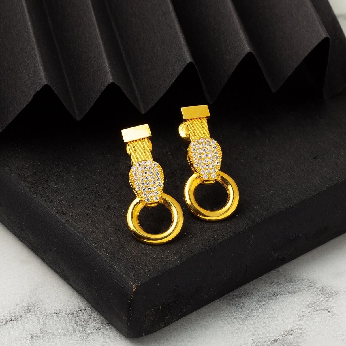 14K Yellow Gold Trabzon Mesh Cubic Zirconia Set (26.08 g)