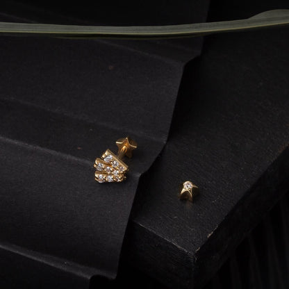 14K Yellow Gold Tragus Piercing Earrings (0.58 g)