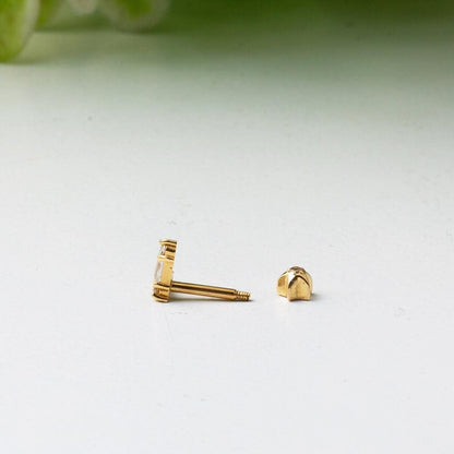 14K Yellow Gold Tragus Piercing Earrings (0.49 g)