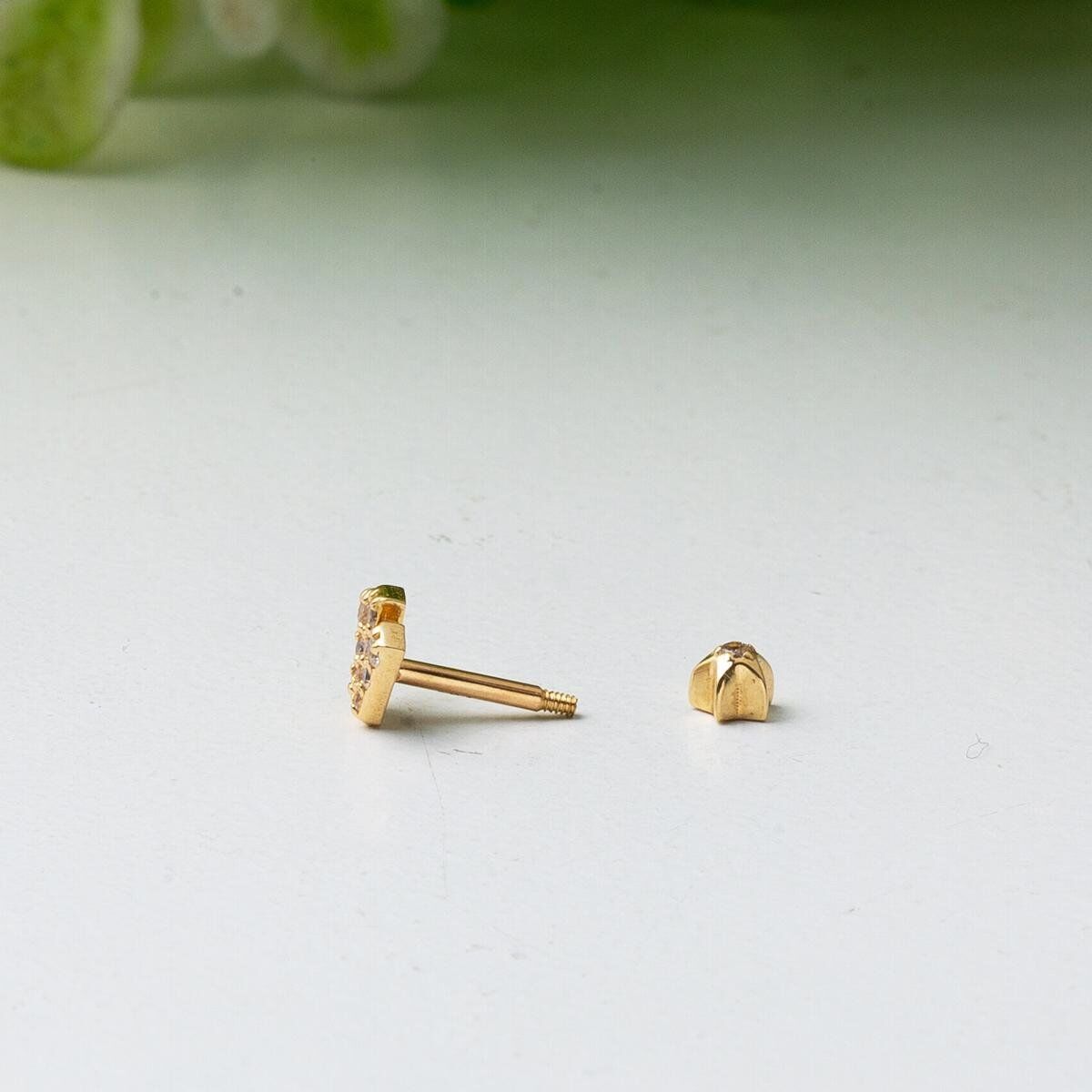14K Yellow Gold Tragus Piercing Earrings (0.58 g)