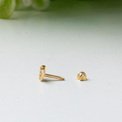 14K Yellow Gold Tragus Piercing Earrings (0.58 g)