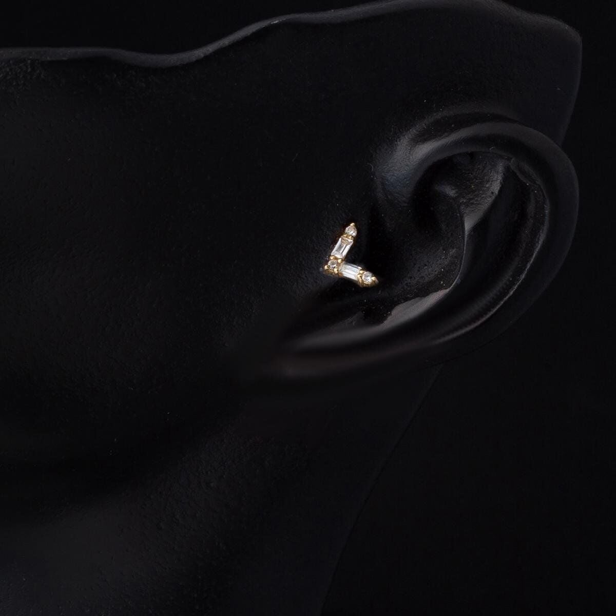 14K Yellow Gold Tragus Piercing Earrings (0.49 g)