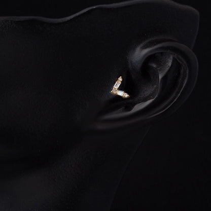 14K Yellow Gold Tragus Piercing Earrings (0.49 g)