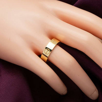14K Yellow Gold Screw Detail Wedding Band Ring