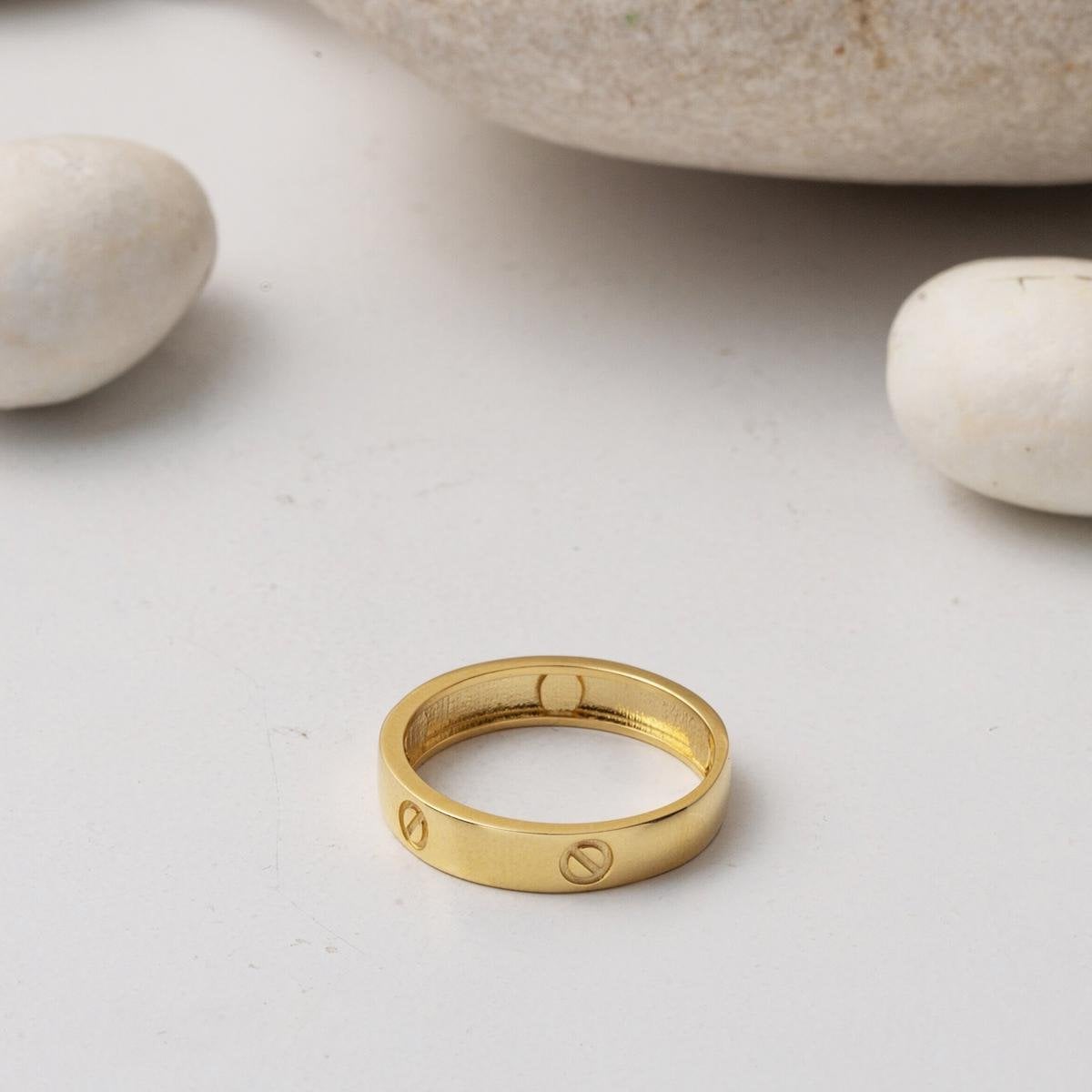 14K Yellow Gold Screw Back Ring