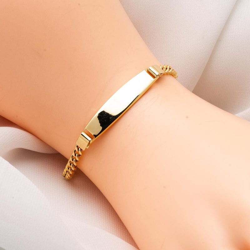 14K Yellow Gold Custom Text Personalized Children's ID Bracelet