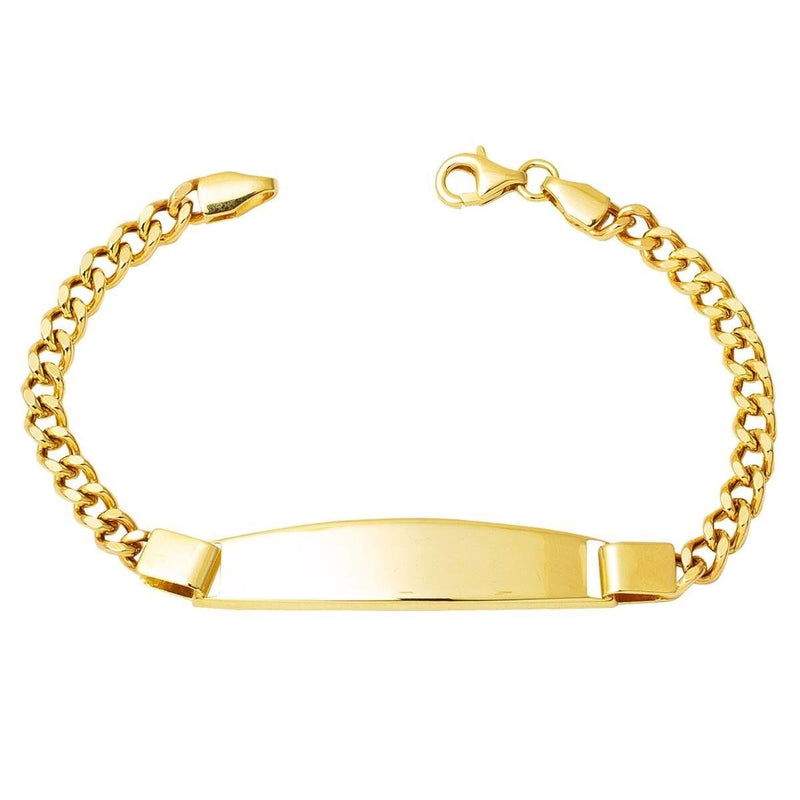 14K Yellow Gold Custom Text Personalized Children's ID Bracelet