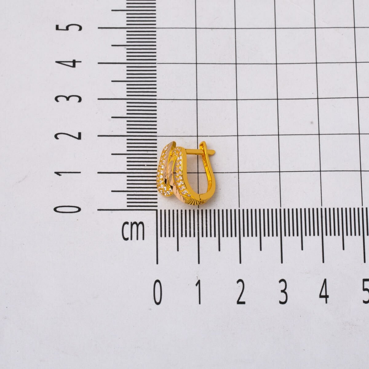 14K Yellow Gold Asymmetric Cubic Zirconia Earrings