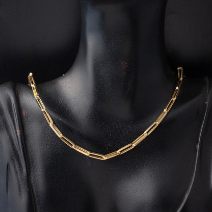 14K Yellow Gold Wide Paperclip Chain Necklace (6.17 g)