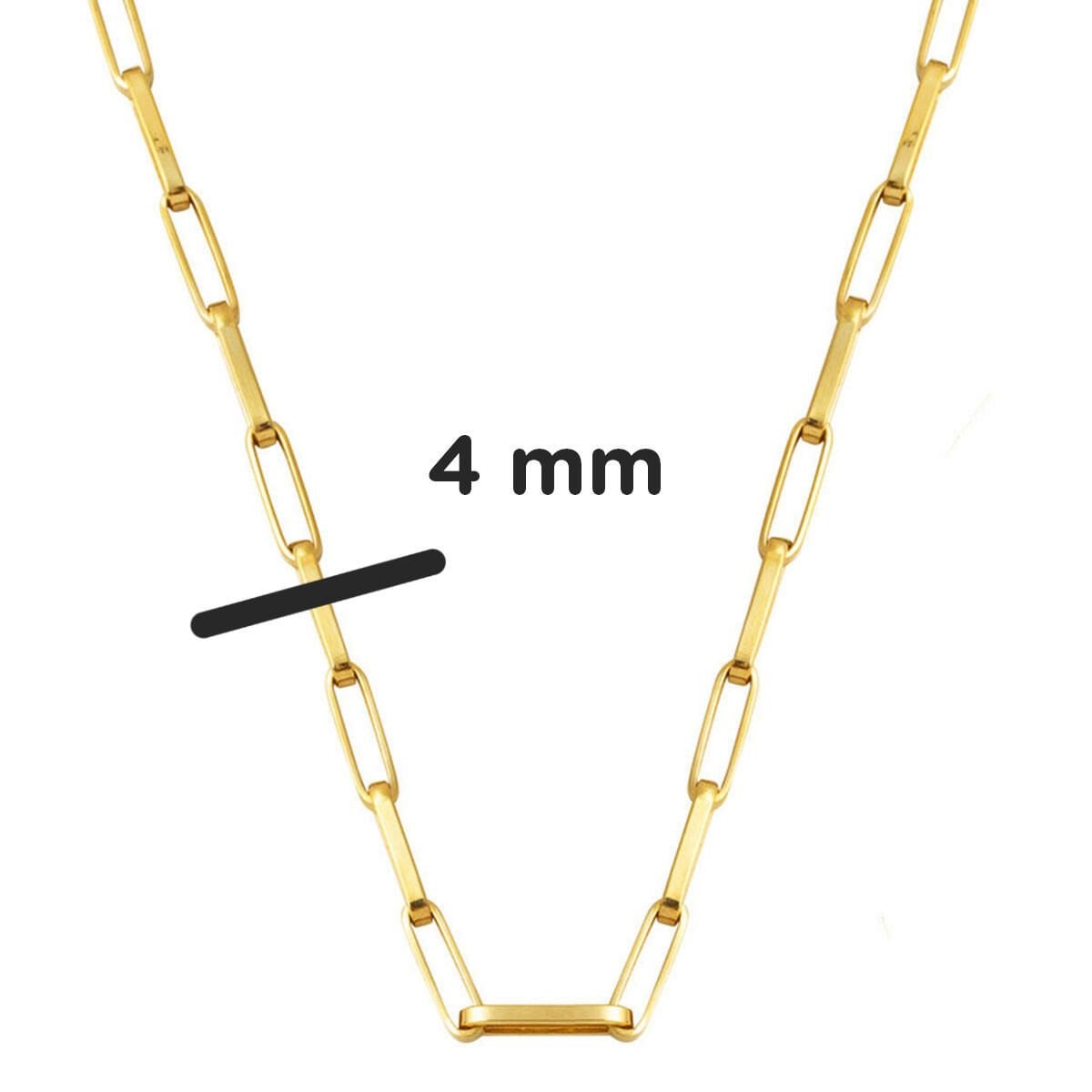 14K Yellow Gold Wide Paperclip Chain Necklace (6.17 g)
