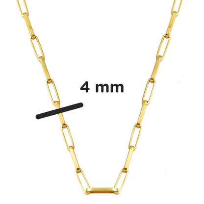 14K Yellow Gold Wide Paperclip Chain Necklace (6.17 g)