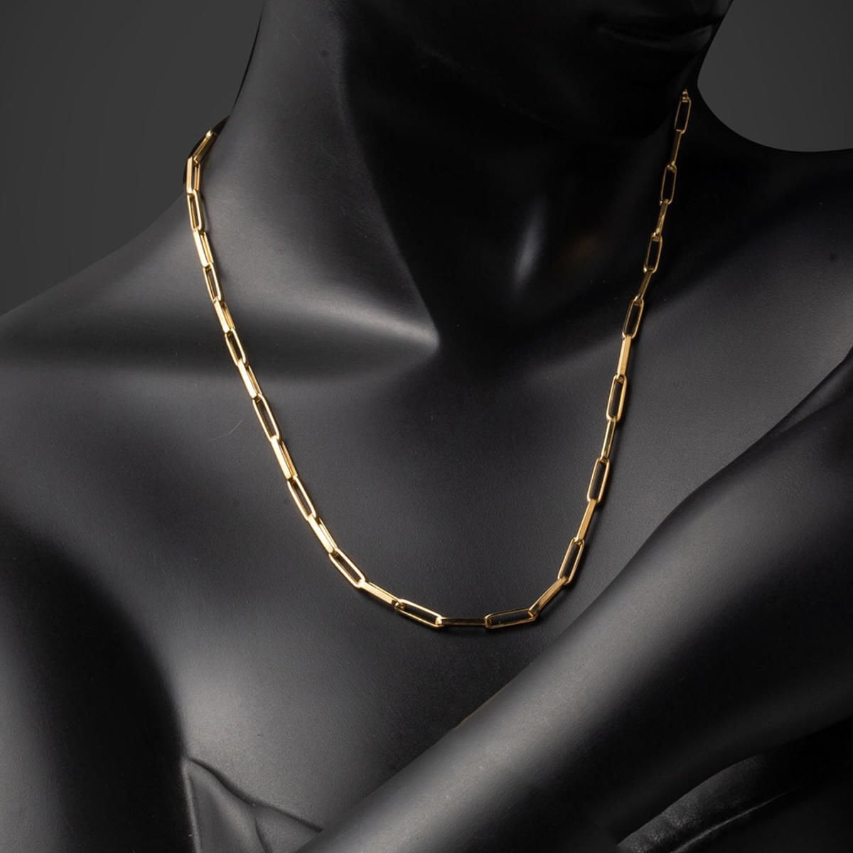 14K Yellow Gold Wide Paperclip Chain Necklace (6.17 g)