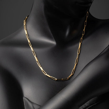 14K Yellow Gold Wide Paperclip Chain Necklace (6.17 g)