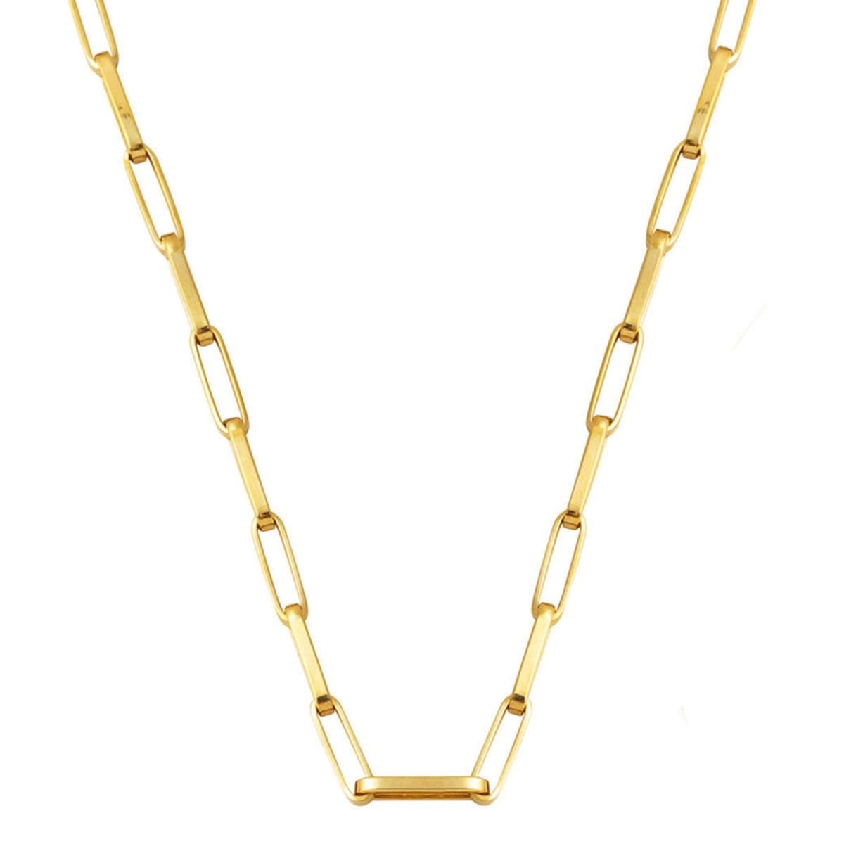 14K Yellow Gold Wide Paperclip Chain Necklace (6.17 g)
