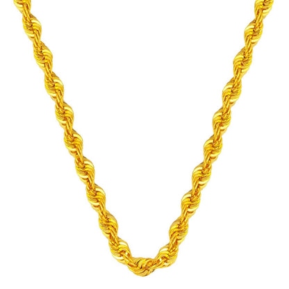 14K Yellow Gold Mirror Twisted Chain 50 cm