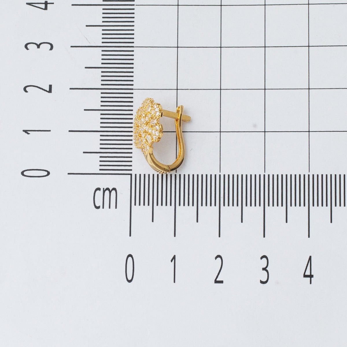 14K Yellow Gold Baguette Snowflake Cubic Zirconia Earrings