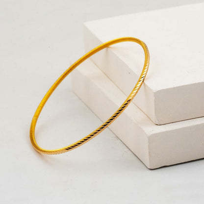 14K Yellow Gold Wheat Ajda Bangle