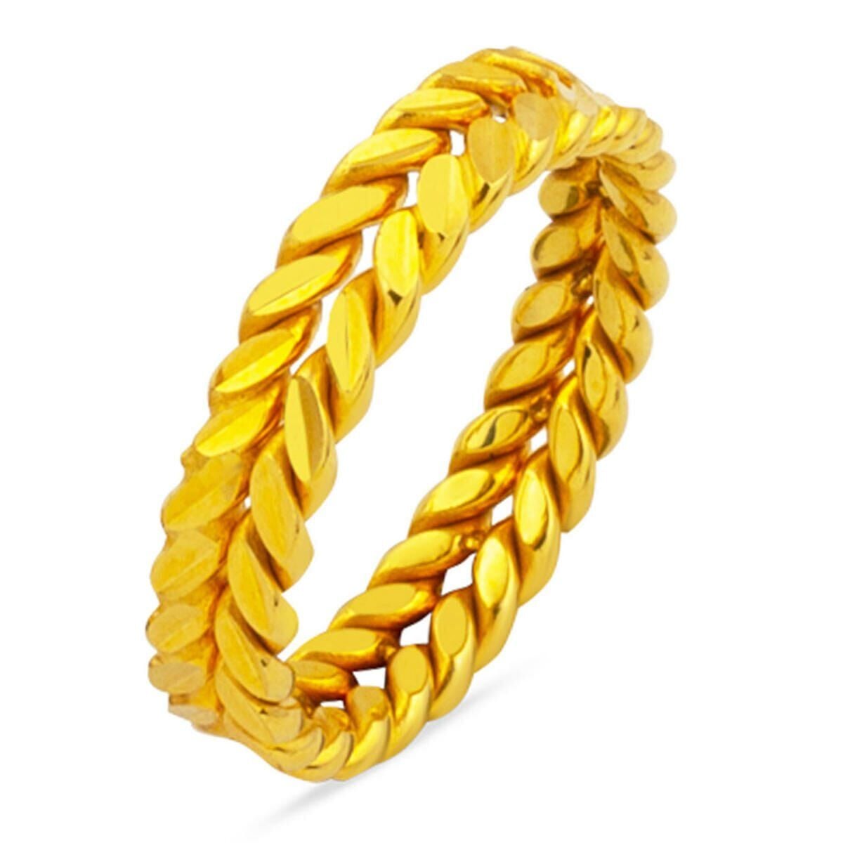 14K Yellow Gold Wheat Twisted Men's Ring