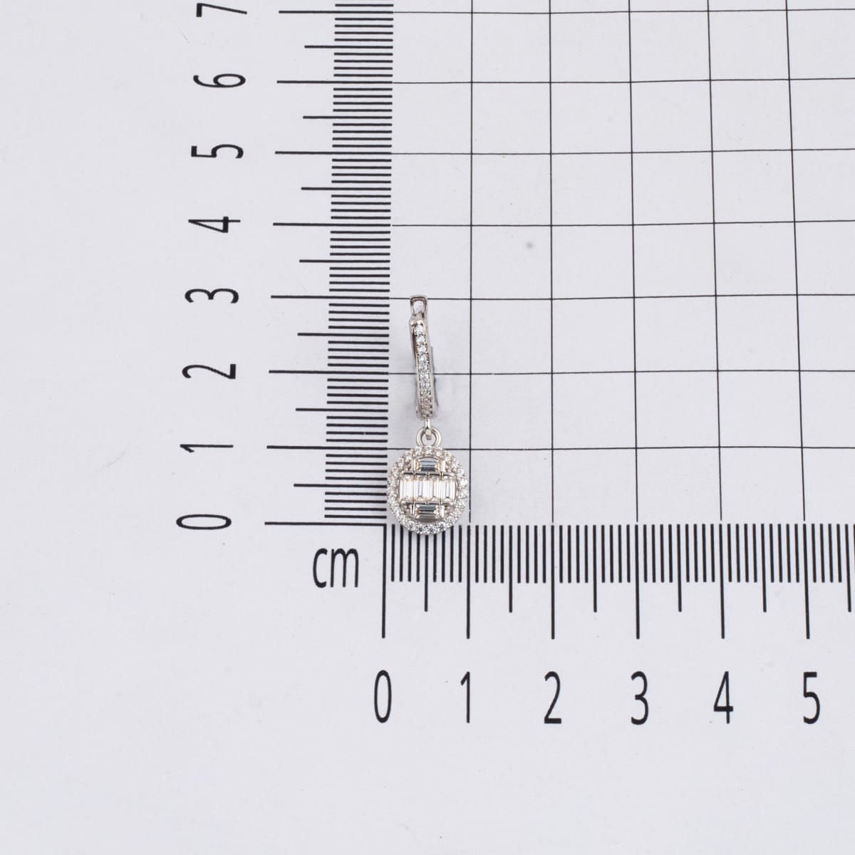 14K White Gold Baguette Cubic Zirconia Earrings