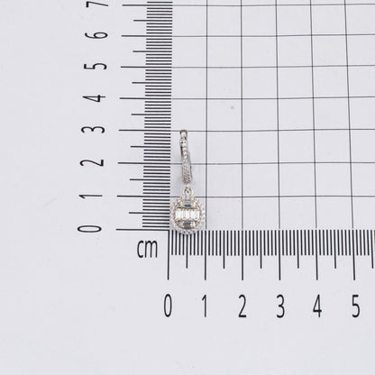 14K White Gold Baguette Cubic Zirconia Earrings