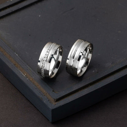 14K White Gold Men's Wedding Band Ring