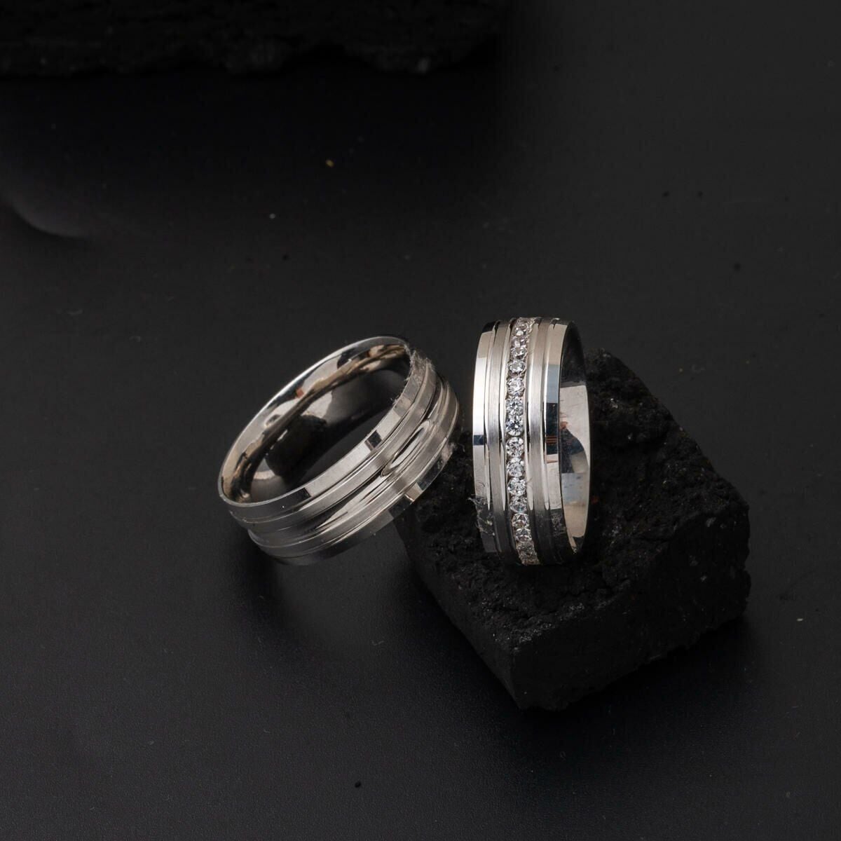 14K White Gold Men's Wedding Band Ring