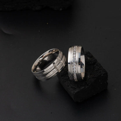 14K White Gold Men's Wedding Band Ring