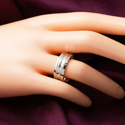 14K White Gold Men's Wedding Band Ring