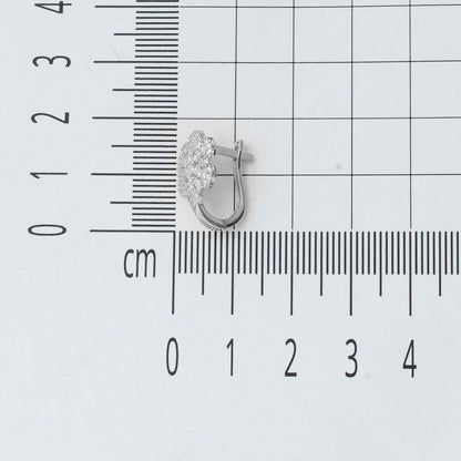 14K White Gold Snowflake Baguette Cubic Zirconia Earrings