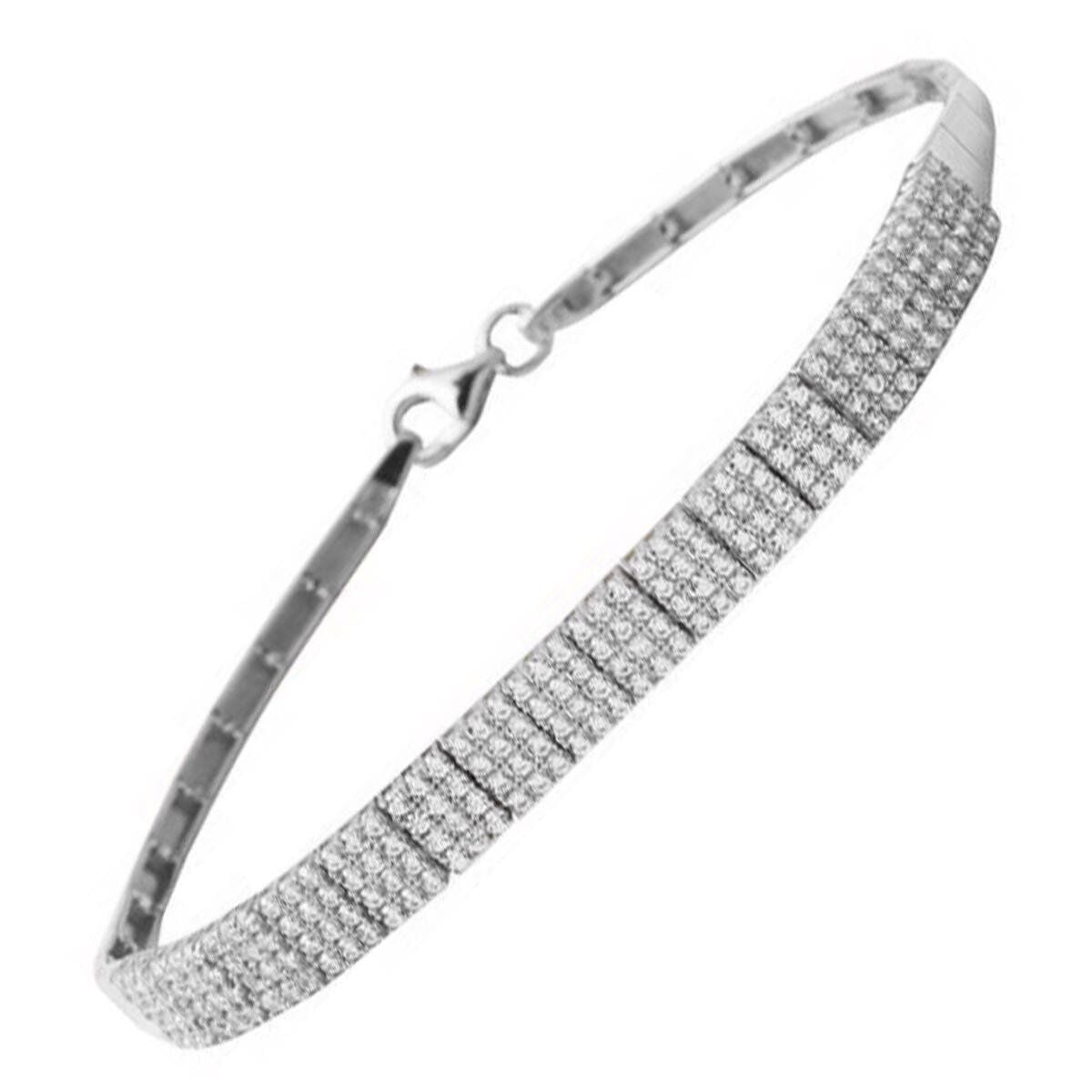 14K White Gold Tennis Cubic Zirconia Bracelet