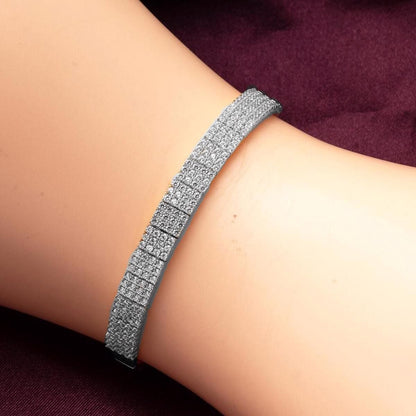 14K White Gold Tennis Cubic Zirconia Bracelet