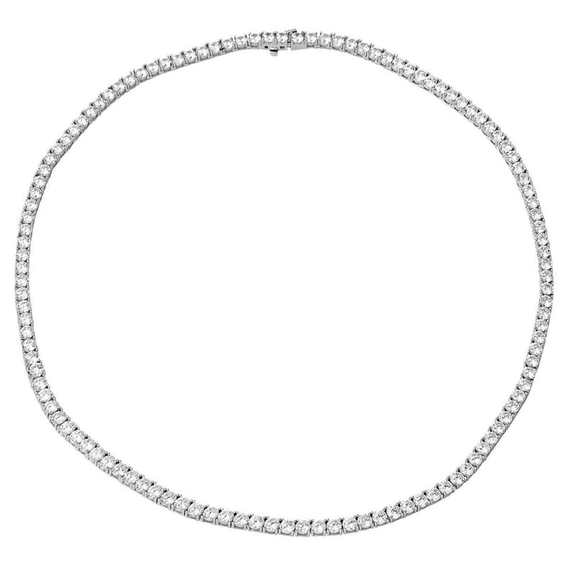 14K White Gold Tennis Cubic Zirconia Collar Necklace (17.75 g)