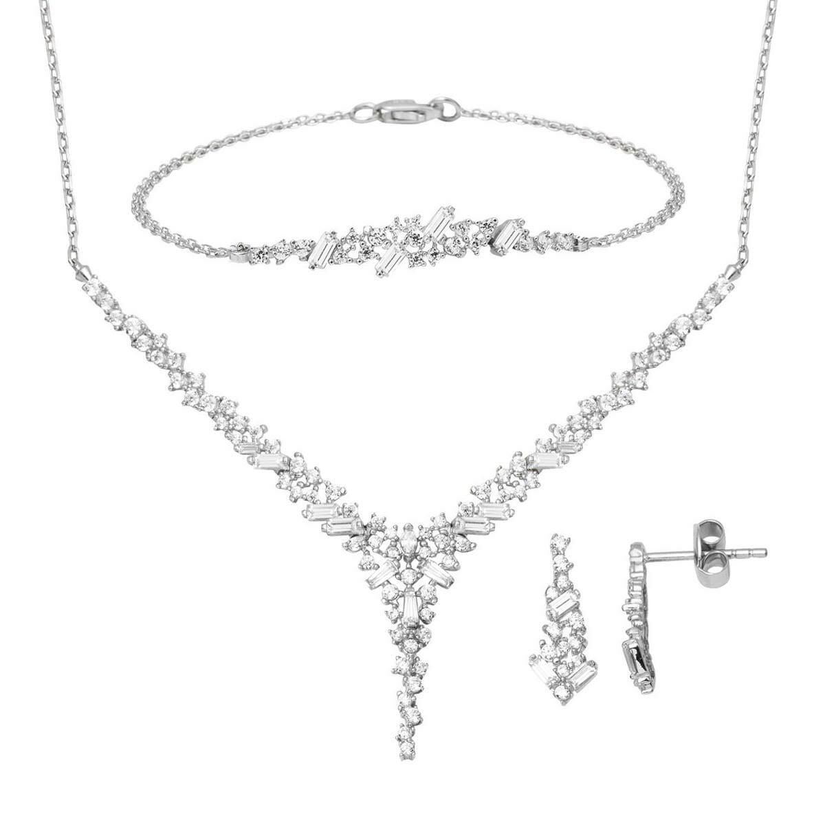 14K White Gold Cubic Zirconia Design Promise Set