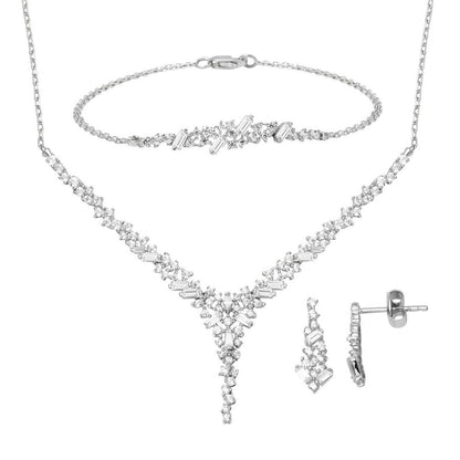 14K White Gold Cubic Zirconia Design Promise Set