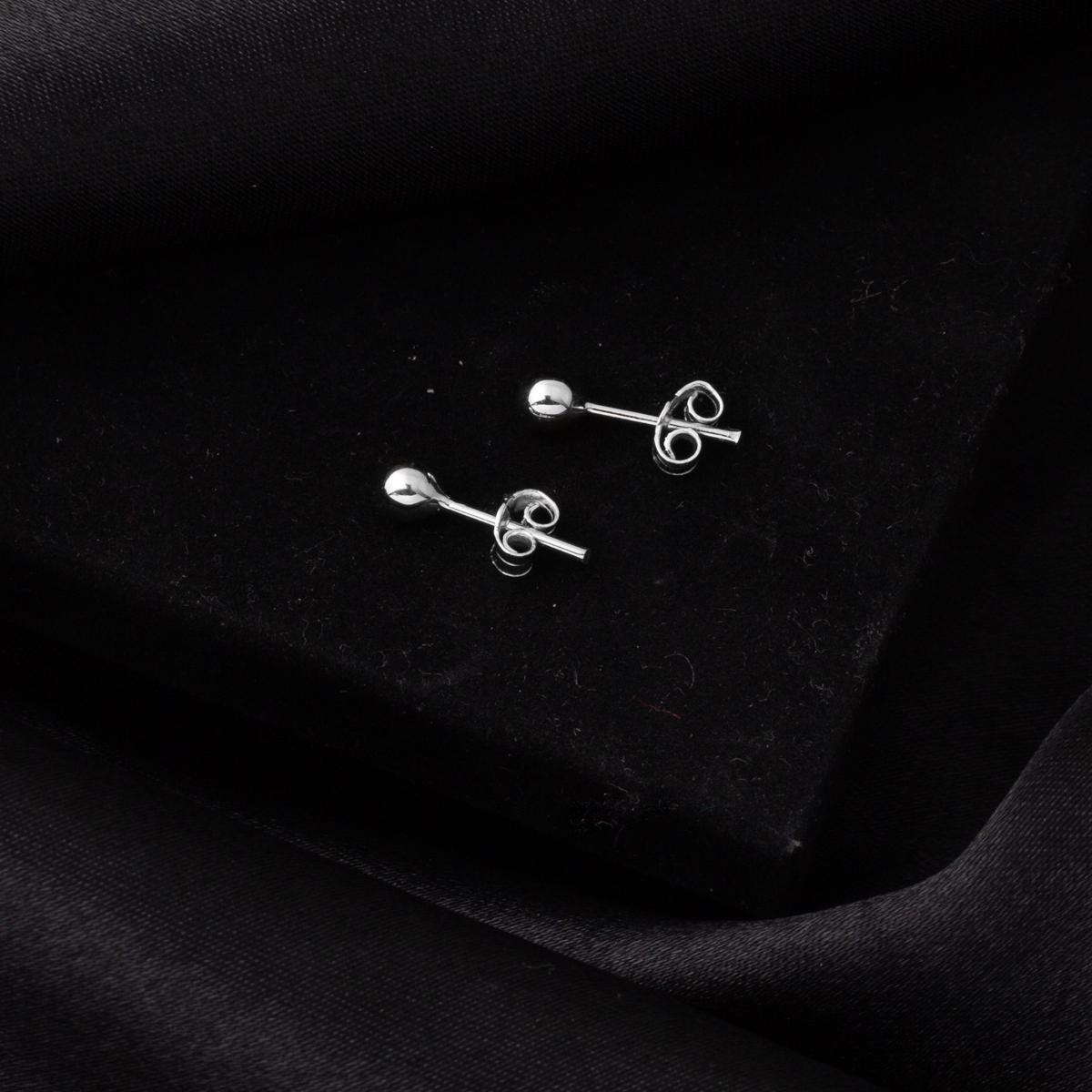 14K White Gold 4 mm Ball Earrings