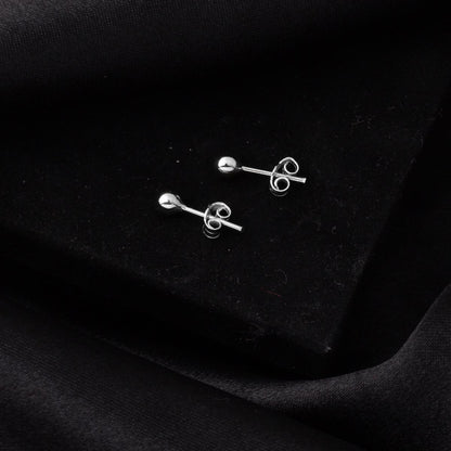 14K White Gold 4 mm Ball Earrings