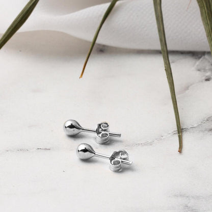 14K White Gold 4 mm Ball Earrings